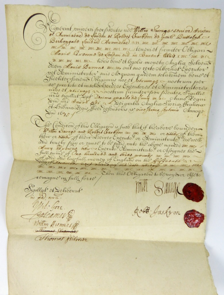 EIGHT 17-18th CENTURY BRITISH DOCUMENTS IN BOX - AntiquesModern.com