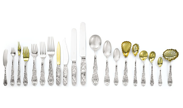 tiffany chrysanthemum flatware set