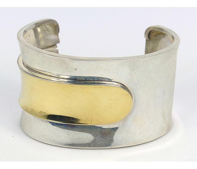 cartier sterling yellow gold cuff bracelet